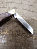 Vtg BUCK 373 Folding Pocket Knife Wood Scales 3 Blades 2007 Date Stamp