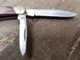 Vtg BUCK 373 Folding Pocket Knife Wood Scales 3 Blades 2007 Date Stamp