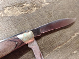 Vtg BUCK 373 Folding Pocket Knife Wood Scales 3 Blades 2007 Date Stamp