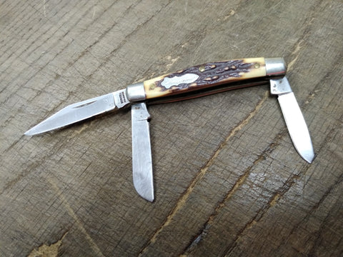 Vtg Schrade+ USA 834UH Uncle Henry 3 Blade Folding 5.75 Inch Pocket Knife