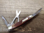 Vtg Schrade USA 1060T Uncle Henry 2 Blade Folding 4.75 In Pocket Knife Scissors