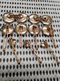 Vtg Krementz Art Deco Tuxedo Set 12K Gold Plate Cuff Links Shirt Studs Abalone!!