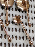 Vtg Krementz Art Deco Tuxedo Set 12K Gold Plate Cuff Links Shirt Studs Abalone!!