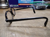 Vtg Oval Rim Black Plastic Frame Eye Glasses Steampunk Nerd Librarian Very Nice!