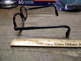 Vtg Oval Rim Black Plastic Frame Eye Glasses Steampunk Nerd Librarian Very Nice!