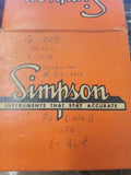 Simpson 3.5" AC Ammeter Panel Meter 0-15 Amperes Style 04530 Original Box