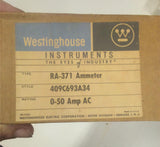 Westinghouse 4-1/2 Inch Type A-371 Amperes Panel Meter 0-50 Amperes