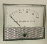 Vintage Triplett Model 330G AC 0-100 Milliamperes Panel Meter With Original Box