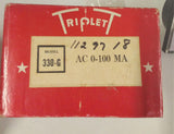 Vintage Triplett Model 330G AC 0-100 Milliamperes Panel Meter With Original Box