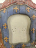 70s-80s Vintage Miniature Rococo Blue And Gold Fleur-de-lis Armchair Photo Frame