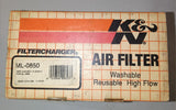 K&N ML-0850 High Performance Air Filter Reusable Washable High Flow