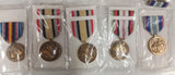 US Military Medals Lot of 5 Full Size New: WWII Asiatic Pacific Afghanistan GWOT