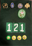 Girl Scout Sash Lot Vintage Patches Pins Badges Troop Number 121