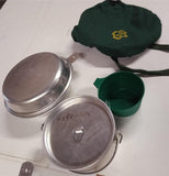 60s 70s Vintage Girl Scout Mess Kit Complete W/ Original Green Bag