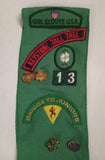 70s 80s Girl Scout Sash Lot Patches Pins Keystone Tall Tree Troop 513