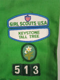 Vintage 70s 80s Girl Scout Sash W/ Patches Badges Pins Keystone Tall Tree 513