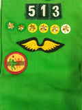 Vintage 70s 80s Girl Scout Sash W/ Patches Badges Pins Keystone Tall Tree 513