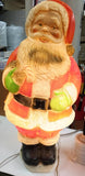 Vtg Poloron Santa Claus Blow Mold 30" Christmas Decor Light up 1960's