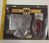 Custom Chrome Steel Side Mount License Plate Bracket w/ Cateye Light