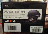 Z1R Vagrant NC Half Helmet DOT Flat Black 2XL Sun Visor Open Face