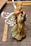 Retro 1960s 70s Ceramic Angel Musical Figurine Lute Mandolin Instrument Japan