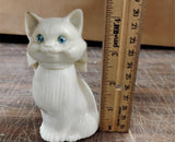 Vintage Avon White Cat Perfume Bottle Full Sweet Honesty 1970s Milk Glass