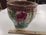 Antique Brush McCoy Amaryllis Jardiniere Planter Blended Majolica Glaze 1920s