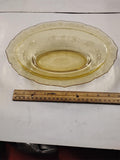 1930s Federal Glass Patrician Spoke Amber Yellow Oval Vegetable Serving Bowl