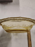 1930s Federal Glass Patrician Spoke Amber Yellow Oval Vegetable Serving Bowl
