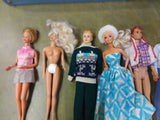 Vtg 1964 Barbie Midge Case LOT w/ 1980s 1990s Ken Dolls & Clothes Collection