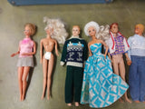 Vtg 1964 Barbie Midge Case LOT w/ 1980s 1990s Ken Dolls & Clothes Collection