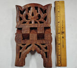 Mini 5" Hand Carved Wood Book Stand Folding Rehal Quran Bible Holder Small