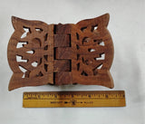 Mini 5" Hand Carved Wood Book Stand Folding Rehal Quran Bible Holder Small