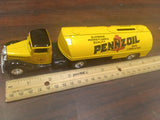 Vintage 1992 ERTL 1:25 Scale 1937 Ford Pennzoil Tanker Truck Diecast Coin Bank