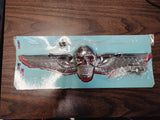 Chrome Skull Wing License Plate Ornament Topper Harley Davidson