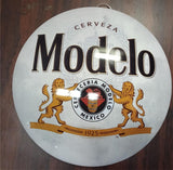 MODELO CERVEZA BEER 16" Round Metal Dome Sign Wall Decor Man Cave