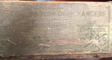 Antique Lane’s Patent Steel Parlor Door Hanger Wood Crate 1890s Hardware Box
