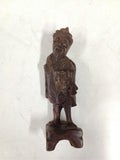 Traditional Chinese Folk Art Hand Carved Hardwood Scholar Figurine
