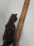 Traditional Chinese Folk Art Hand Carved Hardwood Scholar Figurine