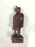 Traditional Chinese Folk Art Hand Carved Hardwood Scholar Figurine