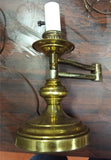 Vintage Pair Solid Brass Swing Arm Table Lamps MCM Candlestick Desk Task Lights