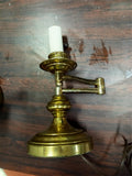 Vintage Pair Solid Brass Swing Arm Table Lamps MCM Candlestick Desk Task Lights