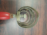 Vtg Spiral Horse Curry Comb Red Wood Handle Metal Grooming Tool Primitive Farm