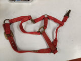 Vintage Johnson Ideal Red Nylon Horse Halter - Adjustable with Brass Hardware