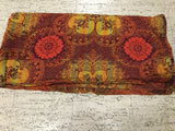 Vintage French Jacquard Wool Textile 64x72 Medallion Paisley Throw 1960s