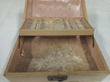 Jewelry Box Vintage 2 Tier Peach Velvet Interior Mid Century Modern