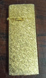 Vintage Sharp Gold Tone Slim Gas Lighter - Crosshatch Etched Sparks