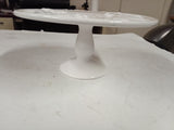 Vintage White Ceramic Holly & Berries Pedestal Cake Stand 11" Round