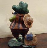 Vintage 1989 Little Nook Village James Montague Fishing Frog Figurine LN-25