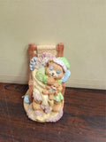Vintage Cherished Teddies Bear Momma in Rocking Chair with Baby Figurine Enesco